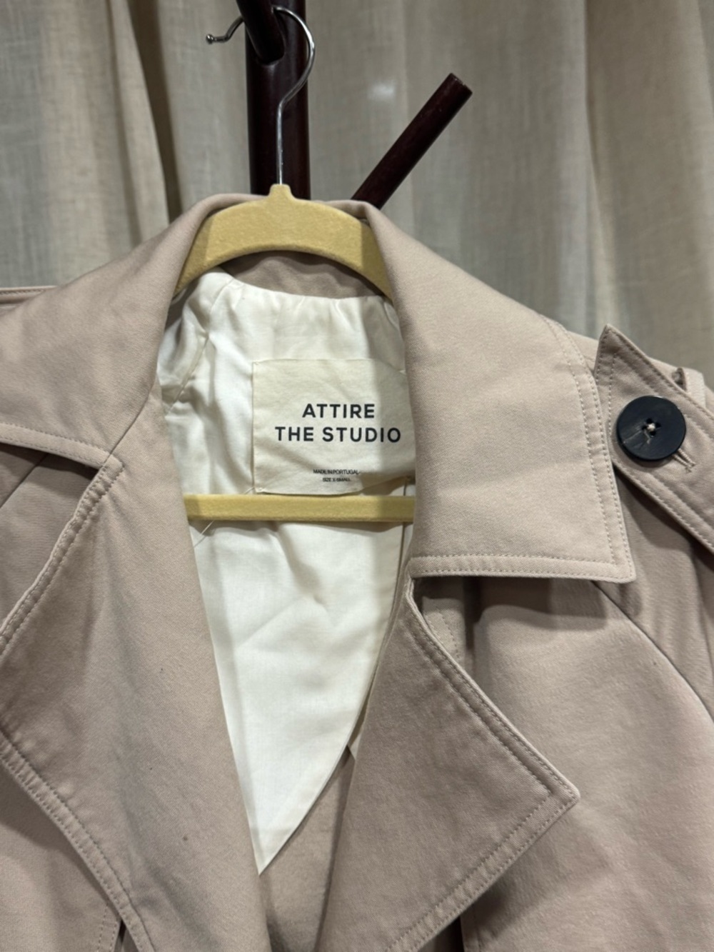 Attire The Studio 100% wool outer, silk lined sleeve open trench coat sz xs - Picture 2 of 14